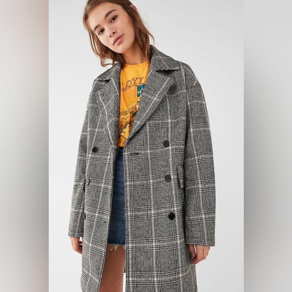 Urban Outfitters Silence + Noise Double Breasted Blend Overcoat Size Small